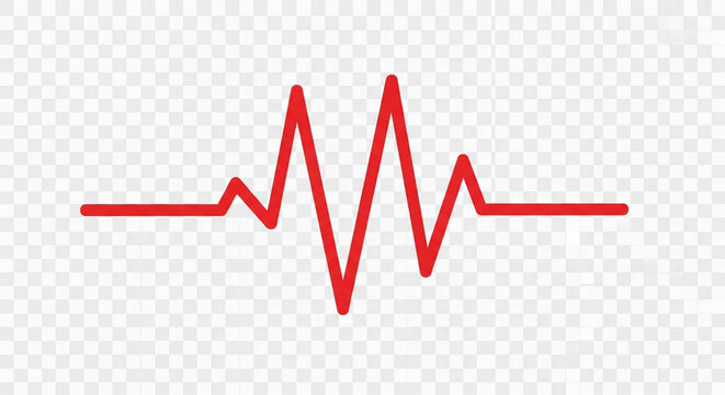 Bright red heartbeat signal line showing a medical pulse rhythm
