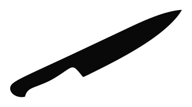 Chef s knife silhouette on a white background