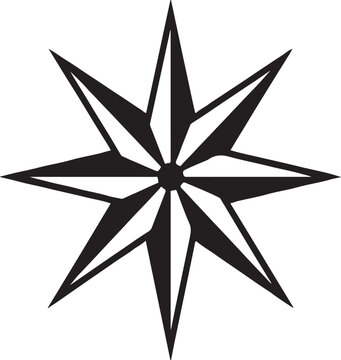Black compass star symbol