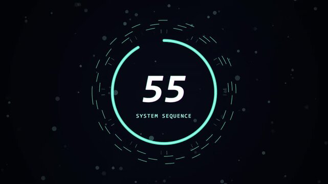 Digital Countdown Timer with Futuristic Circular UI Interface Animation