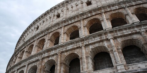 Fototapeta premium Photo of Roman colosseum with ancient architectural design 
