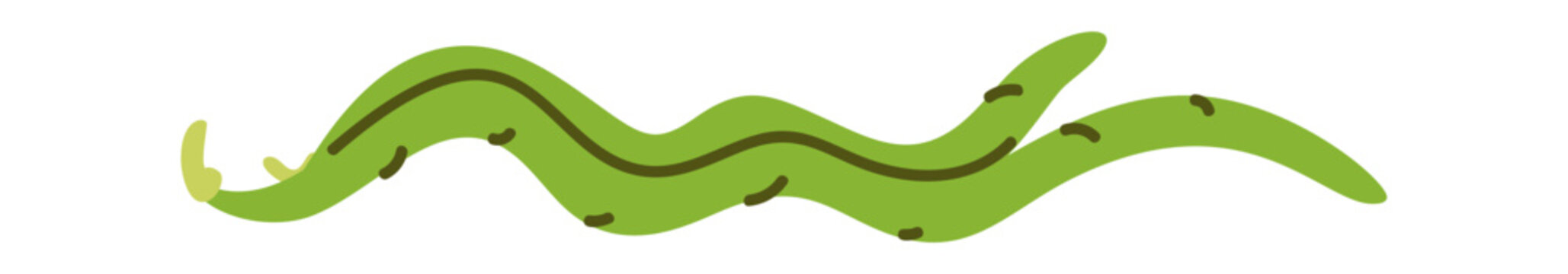 Worm Crawling On Ground Cartoon Style