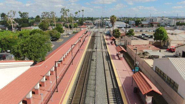 Aerial View of SARTC Train Station and Railroad Tracks