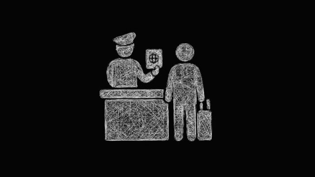 Sketch customs icon animation - smooth progressive reveal