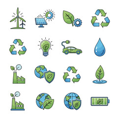 Eco friendly icons and symbols. © Abitha
