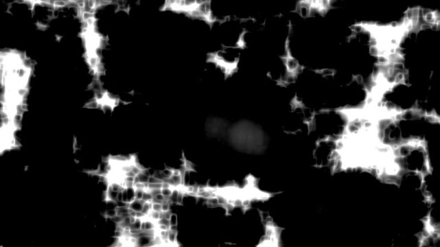 Abstract motion background with dynamic white fractal plasma and organic caustics shifting on a black screen, perfect for video overlays, blending modes, and music VJ loops