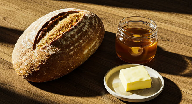 honey and bread