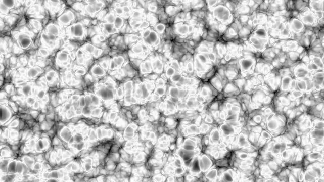 Minimalist abstract background with dense white biological cells shifting dynamically, perfect for luma matte video overlays and science infographic designs. 4k