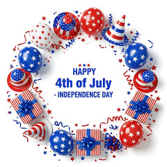 Obraz premium Patriotic 4th of July Independence Day celebration decorations