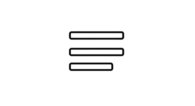 Hamburger Menu Icon - Three Horizontal Lines Symbol for Navigation and Options