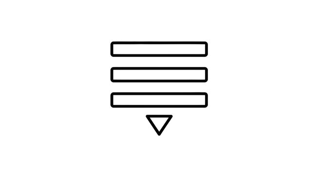 Hamburger Menu Icon with Down Arrow - Navigation and Options Symbol