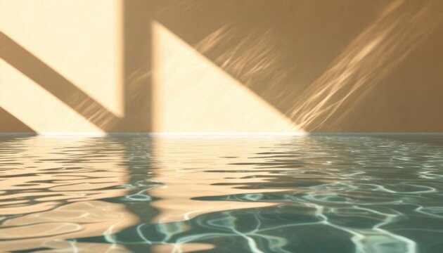 Water Reflection Light on Beige Wall