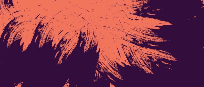 Abstarct Grunge Brush Background. Vibrant abstract orange floral pattern design.