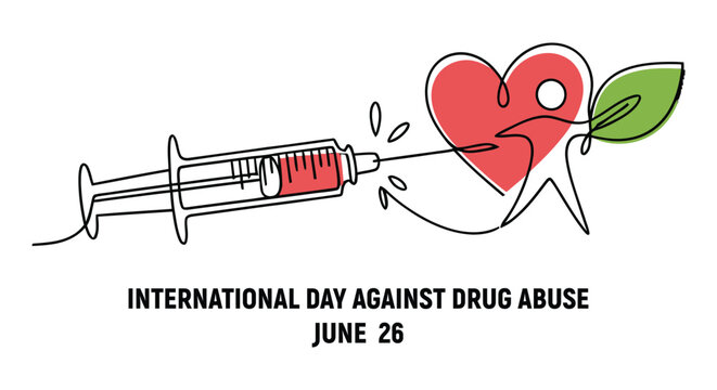 International day against drug abuse illustration
