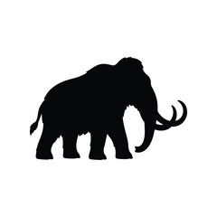 Obraz premium Prehistoric mammoth silhouette ancient wildlife icon