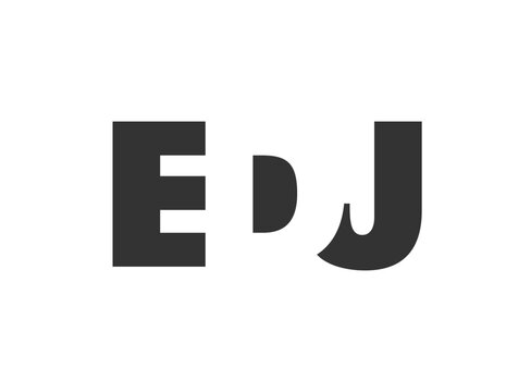EDJ logo design. Initial letter E D J bold font style for tech startups, consulting, corporate branding. Creative company name, headlines typography identity, trendy logotype.