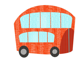red bus in a lace texture icon © Ayu