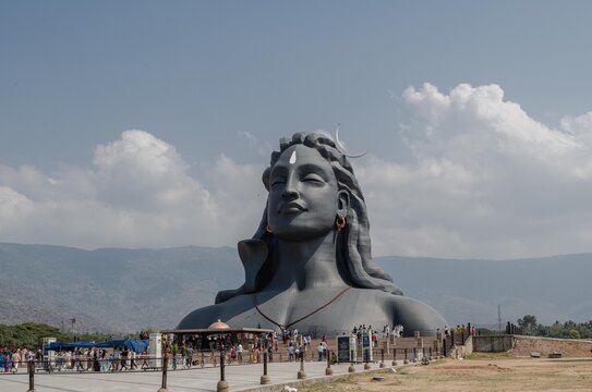 Adiyogi, the largest bust sculpture in the world at Isha Yoga Centre, Coimbatore, India