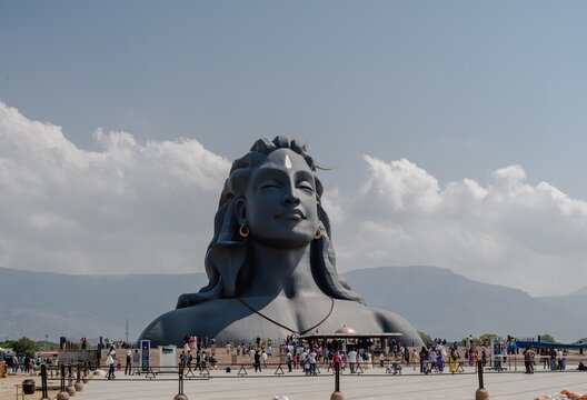 Adiyogi, the largest bust sculpture in the world at Isha Yoga Centre, Coimbatore, India