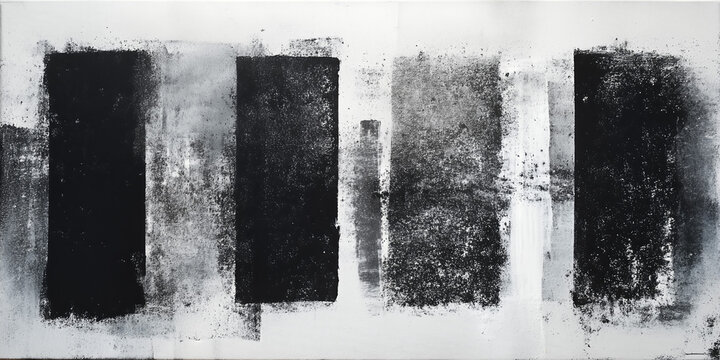 Distressed Black Grunge Textures on White Canvas: Abstract, Modern Design for Creative Projects