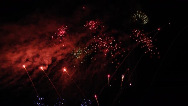 Fireworks display in the night sky on American Independence Day