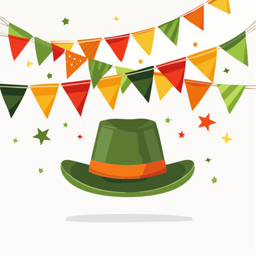 St. Patrick's Day Hat and Bunting Flags
