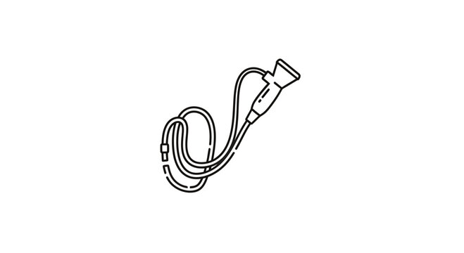 Medical Endoscope Device Line Art Icon, Diagnostic Tool Illustration