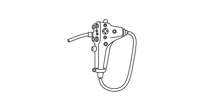 Medical Endoscope Instrument Line Drawing Illustration