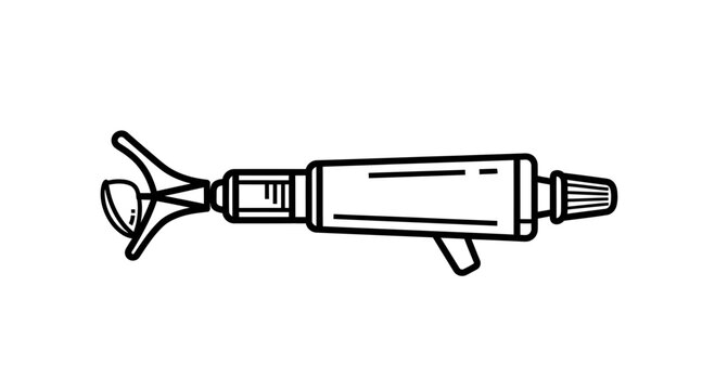 Medical Endoscope Instrument with Grasper, Surgical Tool, Endoscopy Equipment, Vector Illustration