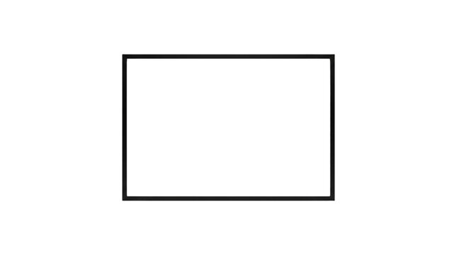 Blank rectangle frame with black outline isolated on transparent background, ready for design use on t-shirts, clipart, stickers, and print-on-demand products.