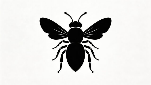 Black silhouette of a bee