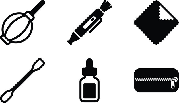 Black and white beauty icons Vector Photography day