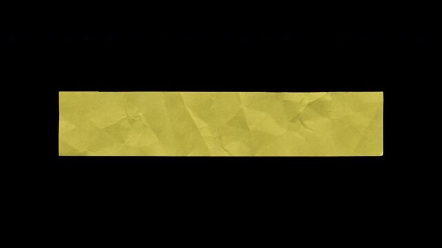 Paper reveal lower third on alpha channel - yellow