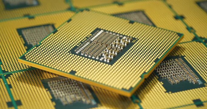 CPU close up emphasizing organized pin structure for efficient computing