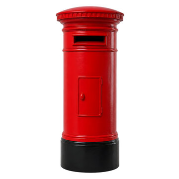 Traditional Red Pillar Mailbox