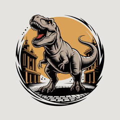 Tyrannosaurus Rex Roaring Fierce Dinosaur. © Adi