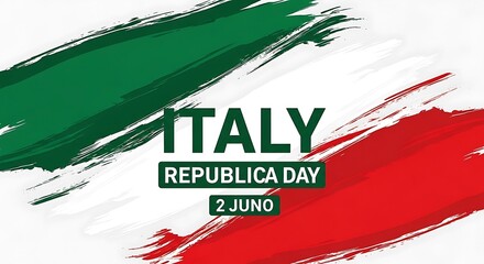 Italy republic day celebration background with grunge brush strokes in italian flag colors
