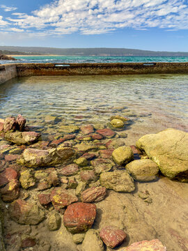 Aslings Beach Rock Pool on the coast in Eden New South Wales Australia