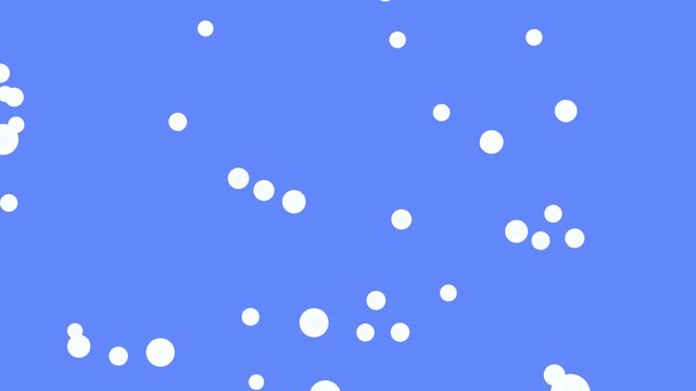 Blue water liquid wave filling screen with white bubbles. Cute cartoon style fluid animation.