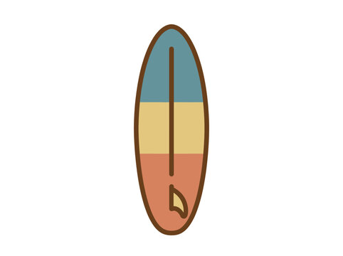Colorful Surfboard Design Illustration.