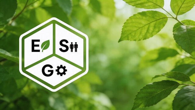 ESG logo on green leaves