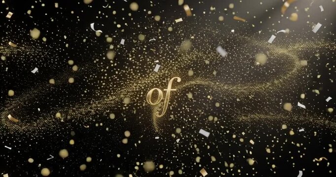Elegant 'Class of 2026' Graduation Animation with Golden Sparkle Effects