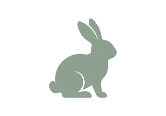Obraz premium green rabbit silhouette png on transparent background