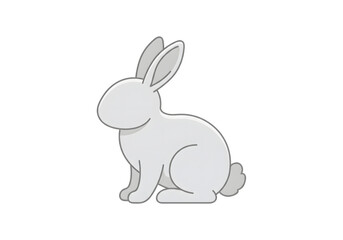 Obraz premium gray rabbit png on transparent background