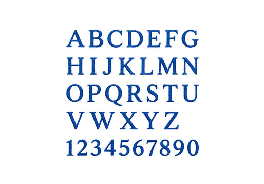 blue alphabet letters and numbers png on transparent background