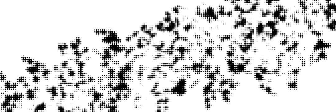 a black and white halftone metal grid pattern with dots, Black color halftone background halftone circle dotted dot cmyk background dot pattern fading dots. modern