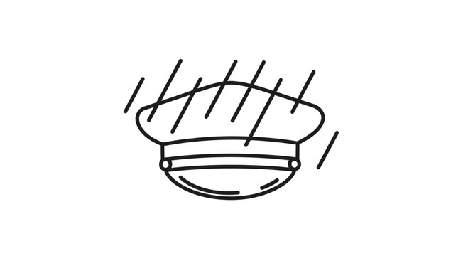 Simple line drawing of a hat.