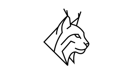 Minimalist Lynx Head Logo Icon Line Art Vector © Ucul