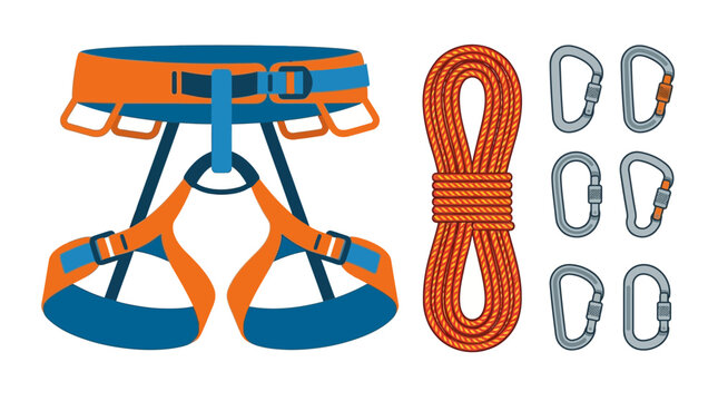 Climbing gear and equipment set.