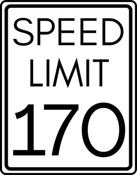 Speed limit 170 mph sign vector